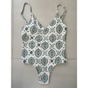 Quiksilver Swim One Piece Swimsuit Geometric Print Swimwear